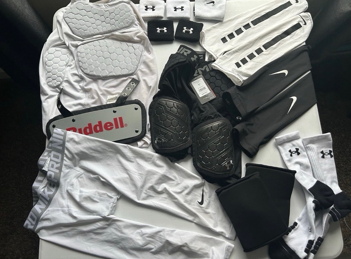 complete American football practice / training setup