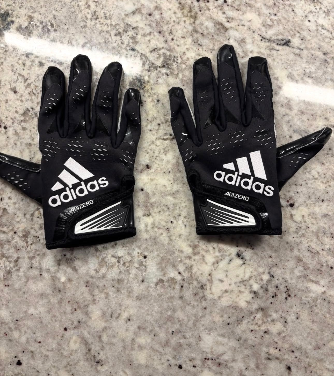 black Adidas Adizero  football gloves