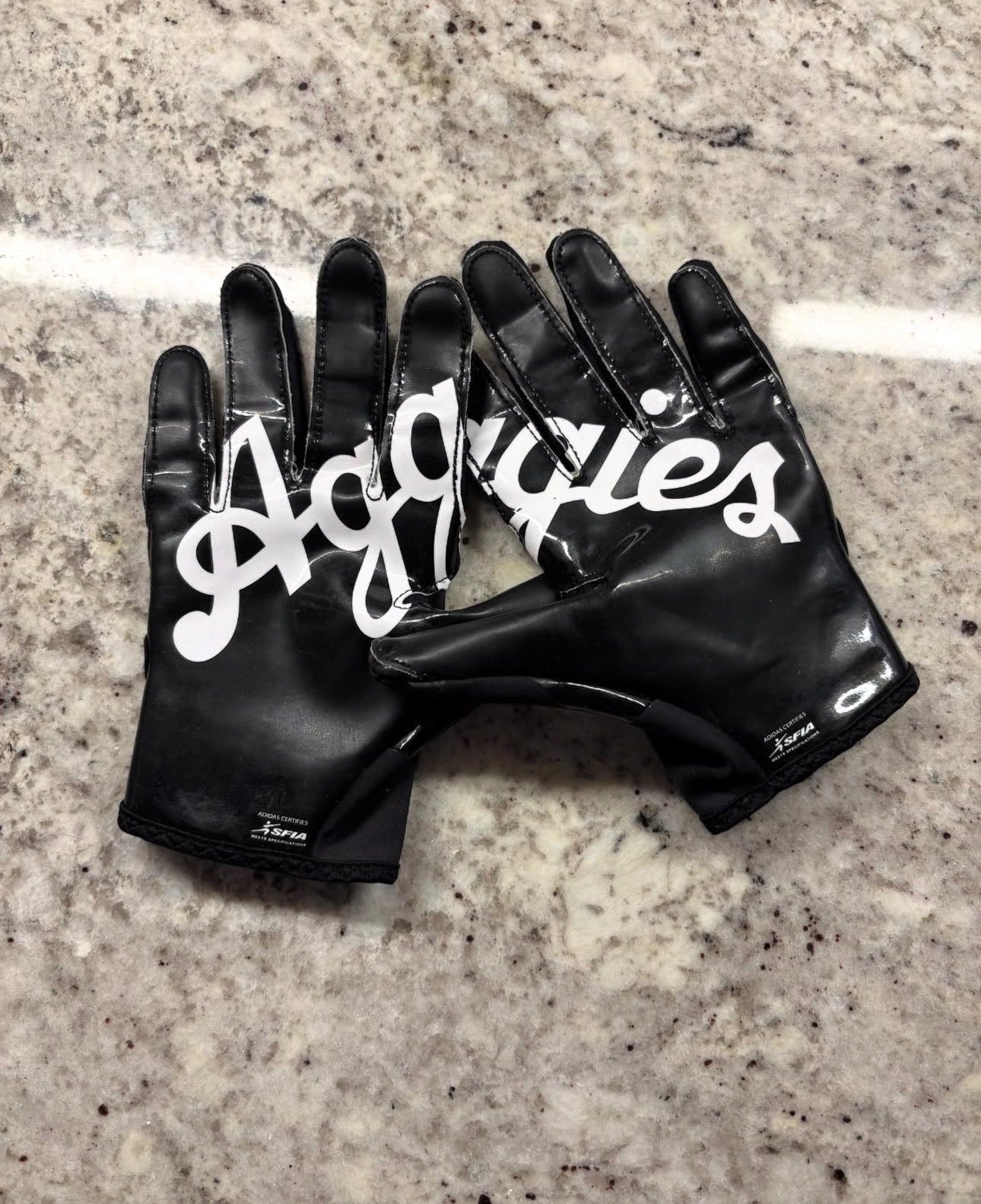 black Adidas Adizero  football gloves