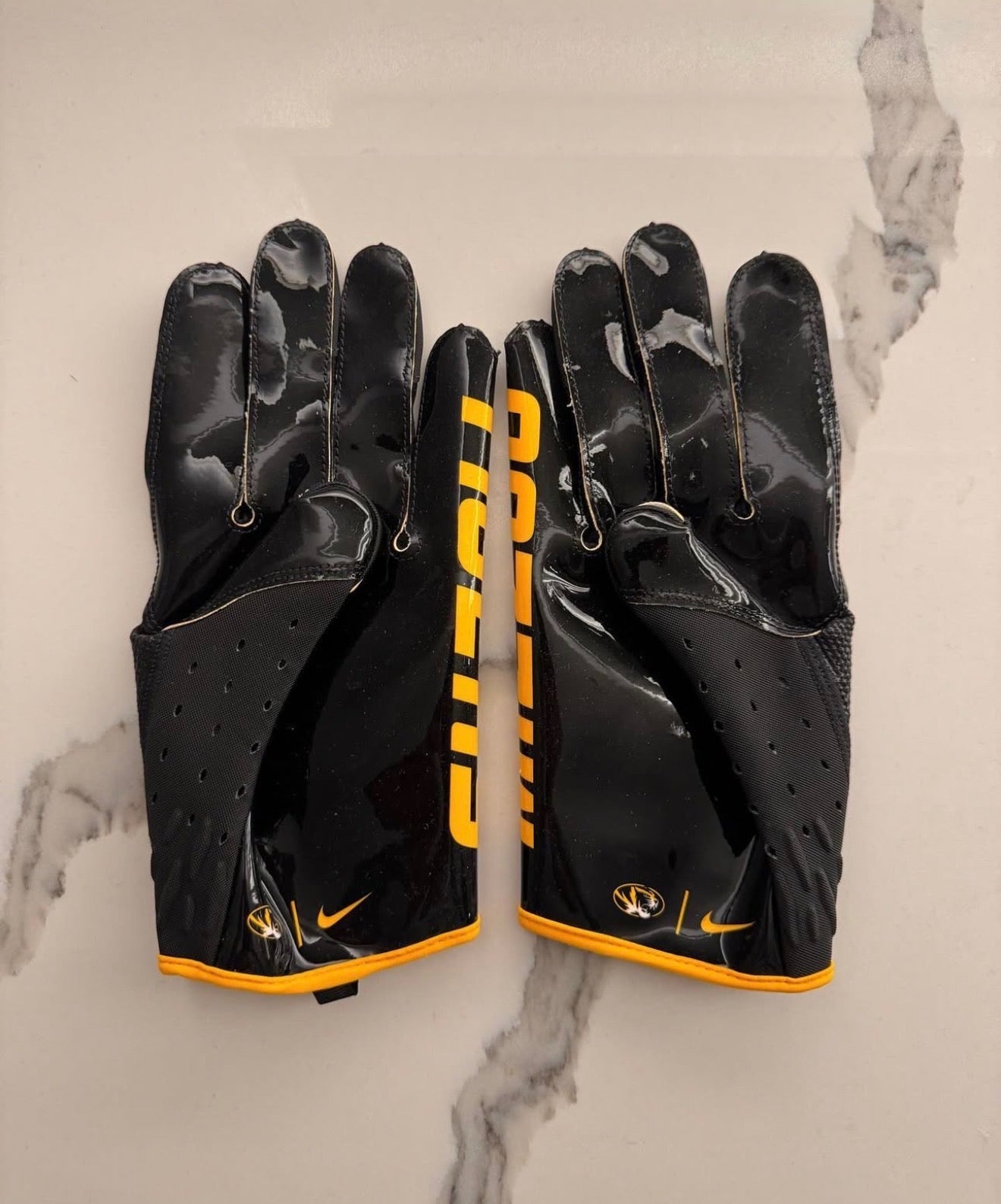 Football gloves for Missouri tiger