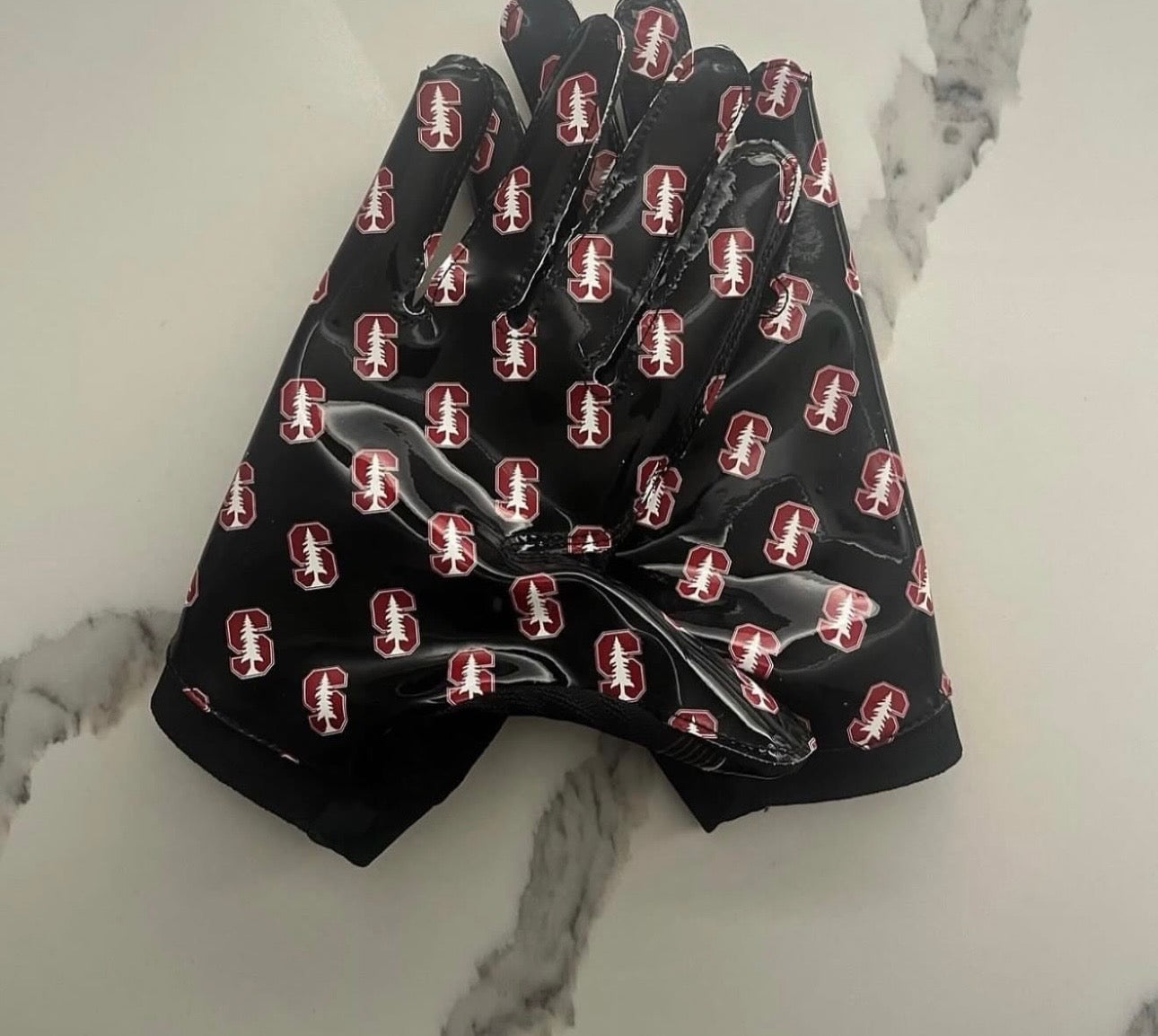 Football gloves for Stanford cardinals